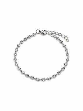 3mm | Silver | Diamond Cut Cable Chain Bracelet